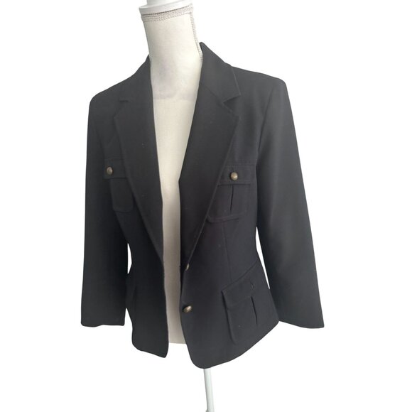NY & CO Black Button Collared Jacket Blazer Size 8 - Picture 4 of 5
